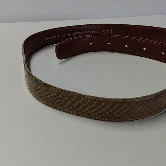 Vintage Tan genuine women's snakeskin belt Jana by Newmark R.O.C M/L - Picture 5 of 5
